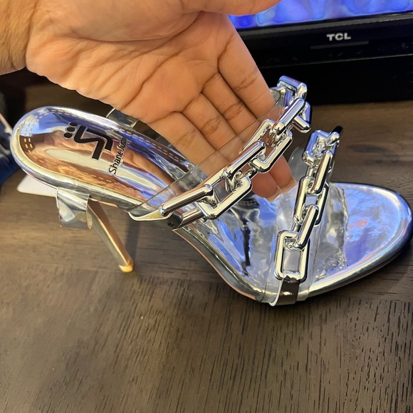 Silver Chain link up heel - Picture 6 of 8